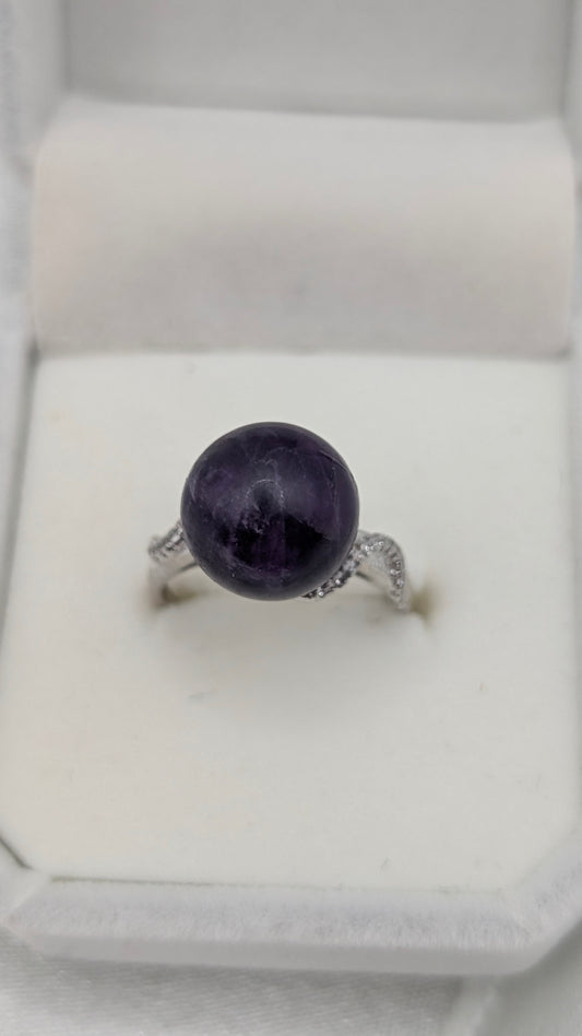Genuine amethyst Edison ring