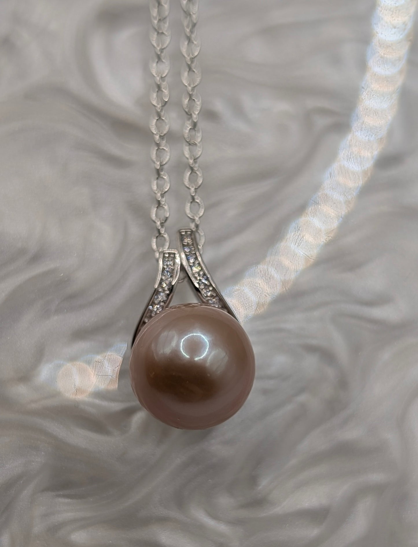Light blush pink edison pendant