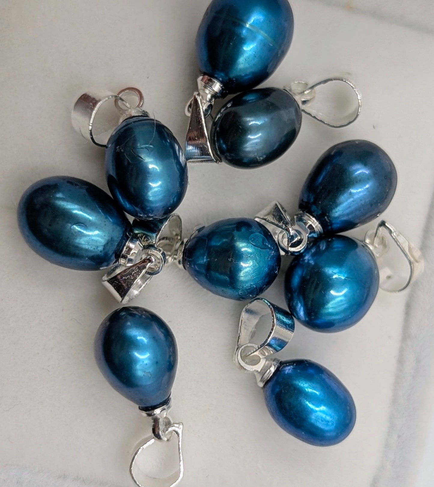 Teal Pearl simple drop necklace