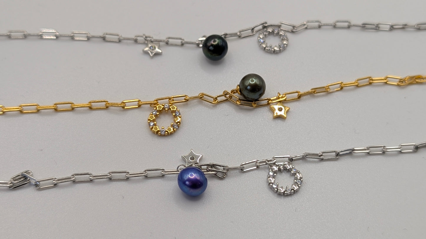 Pearl charm bracelet