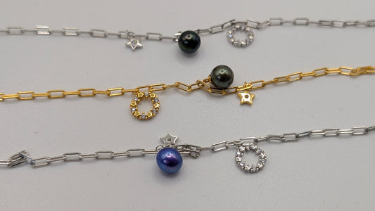 Pearl charm bracelet