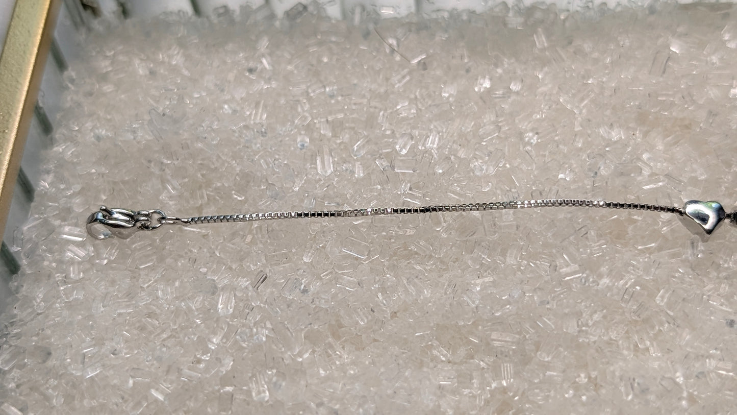 sterling silver 3 hearts bracelet