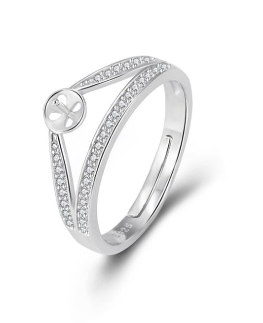 Double band wishbone pearl ring adjustable sized with pearl colour choice