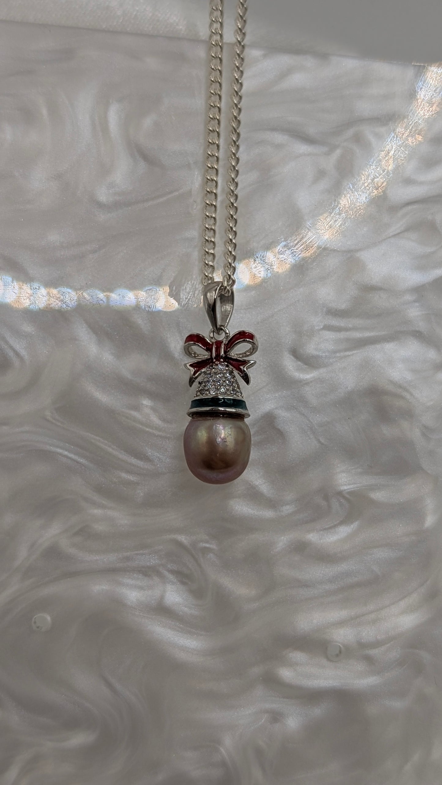 christmas bell with golden lavender drop