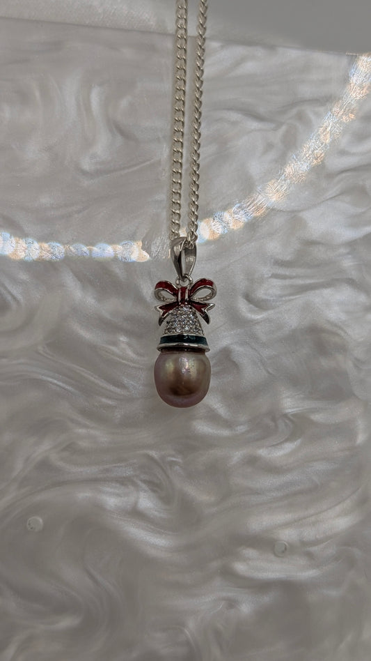 christmas bell with golden lavender drop
