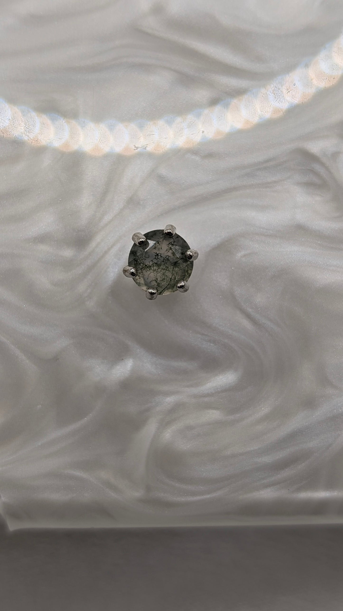 Moss agate studs earrings