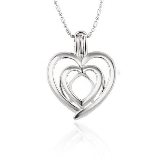 Double heart pearl cage