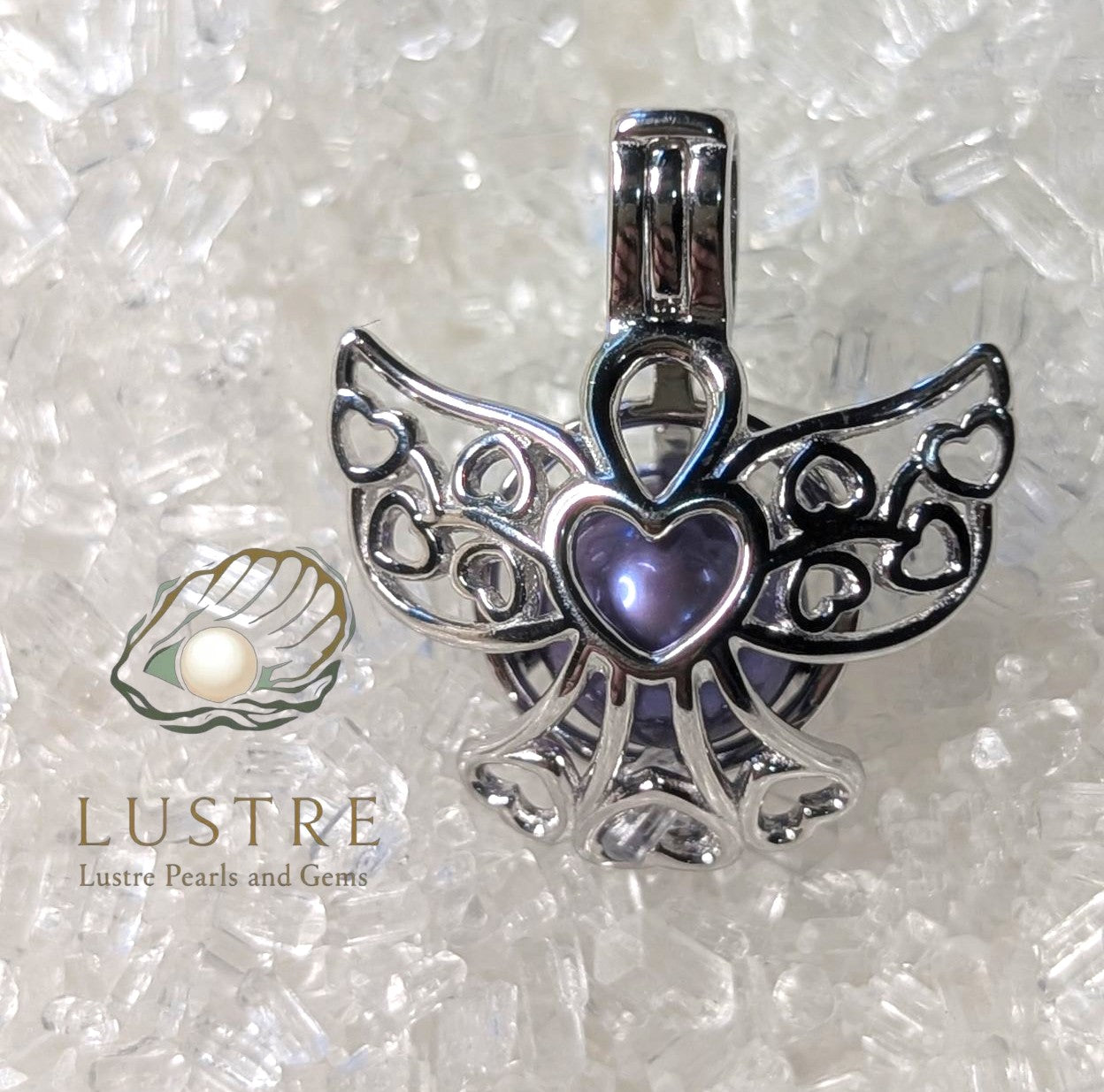 Angel cage with white pearl