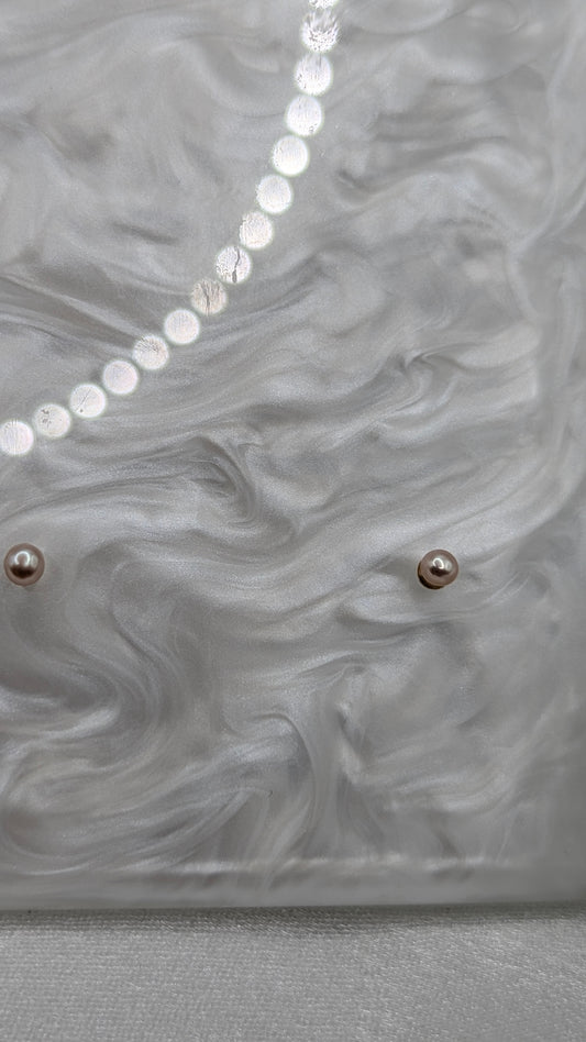 Peach Mini baby pearl earrings