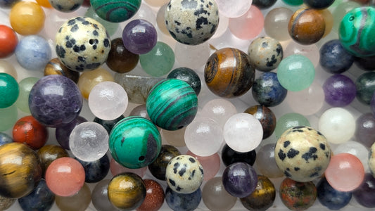 bag of 5 genuine gem stone balls