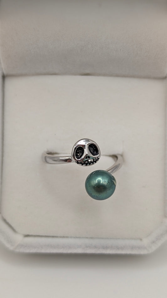 green pearl jack skellington ring