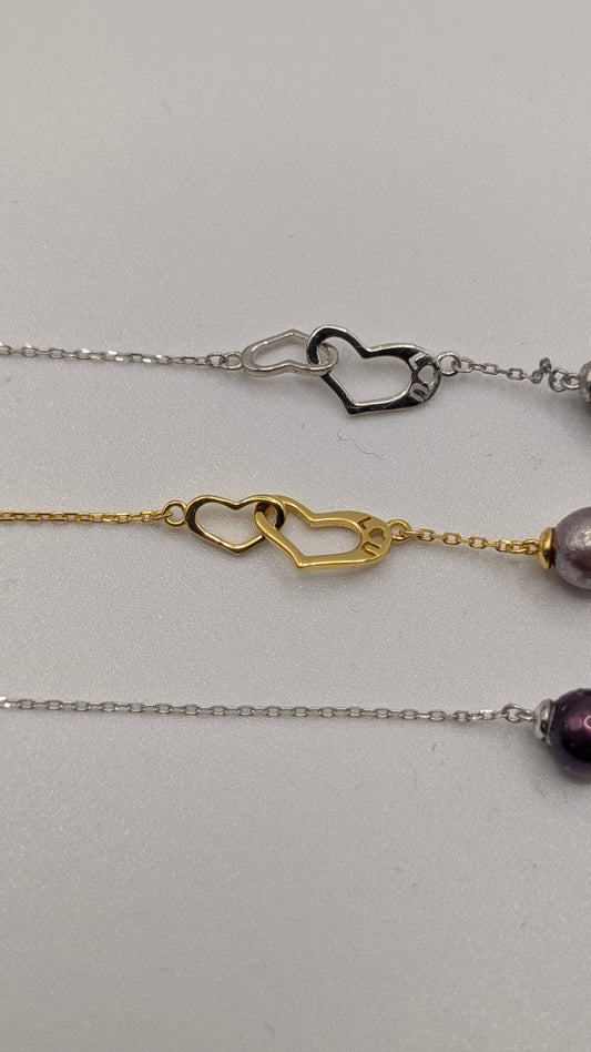 Love you, suspended pearl bracelet