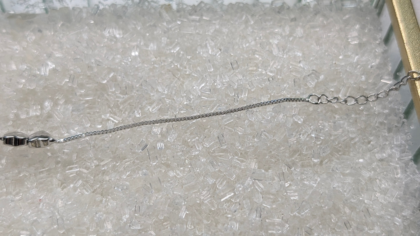sterling silver 3 hearts bracelet