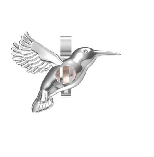 Humming bird pearl cage pendant