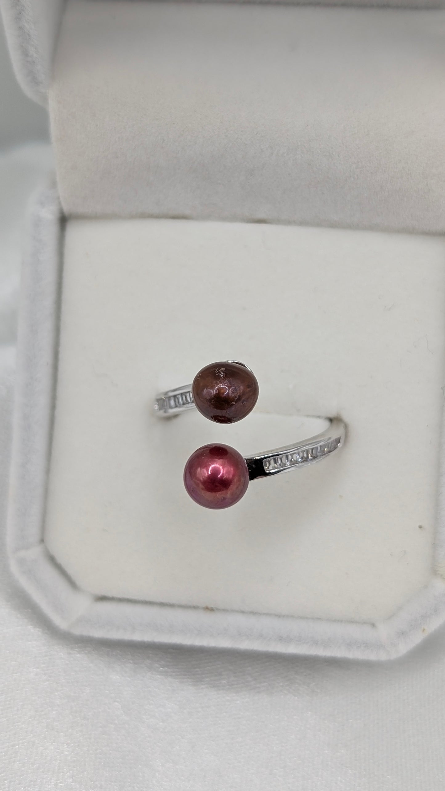 Black cherry and chocolate double pearl irng