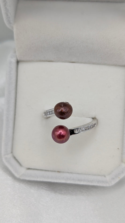 Black cherry and chocolate double pearl irng