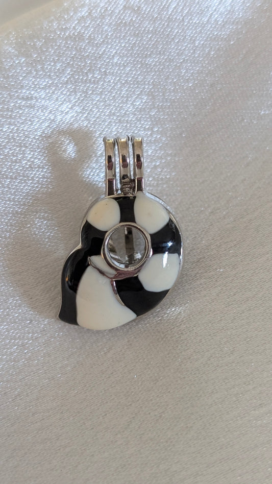 black and white colour shell cage