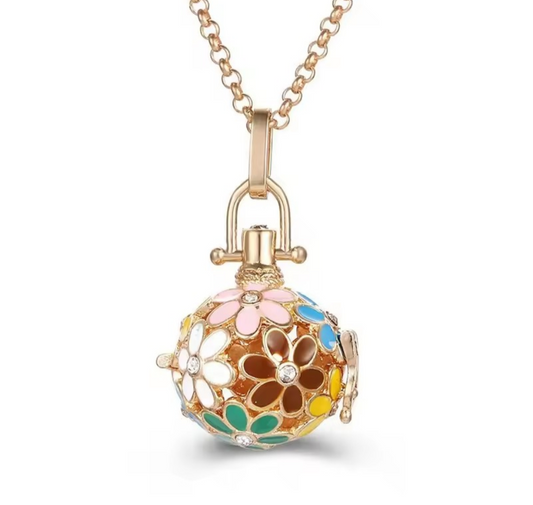 Gold plated, coloured flower edison cage