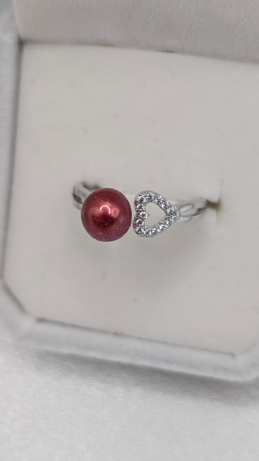 Rust red Heart ring