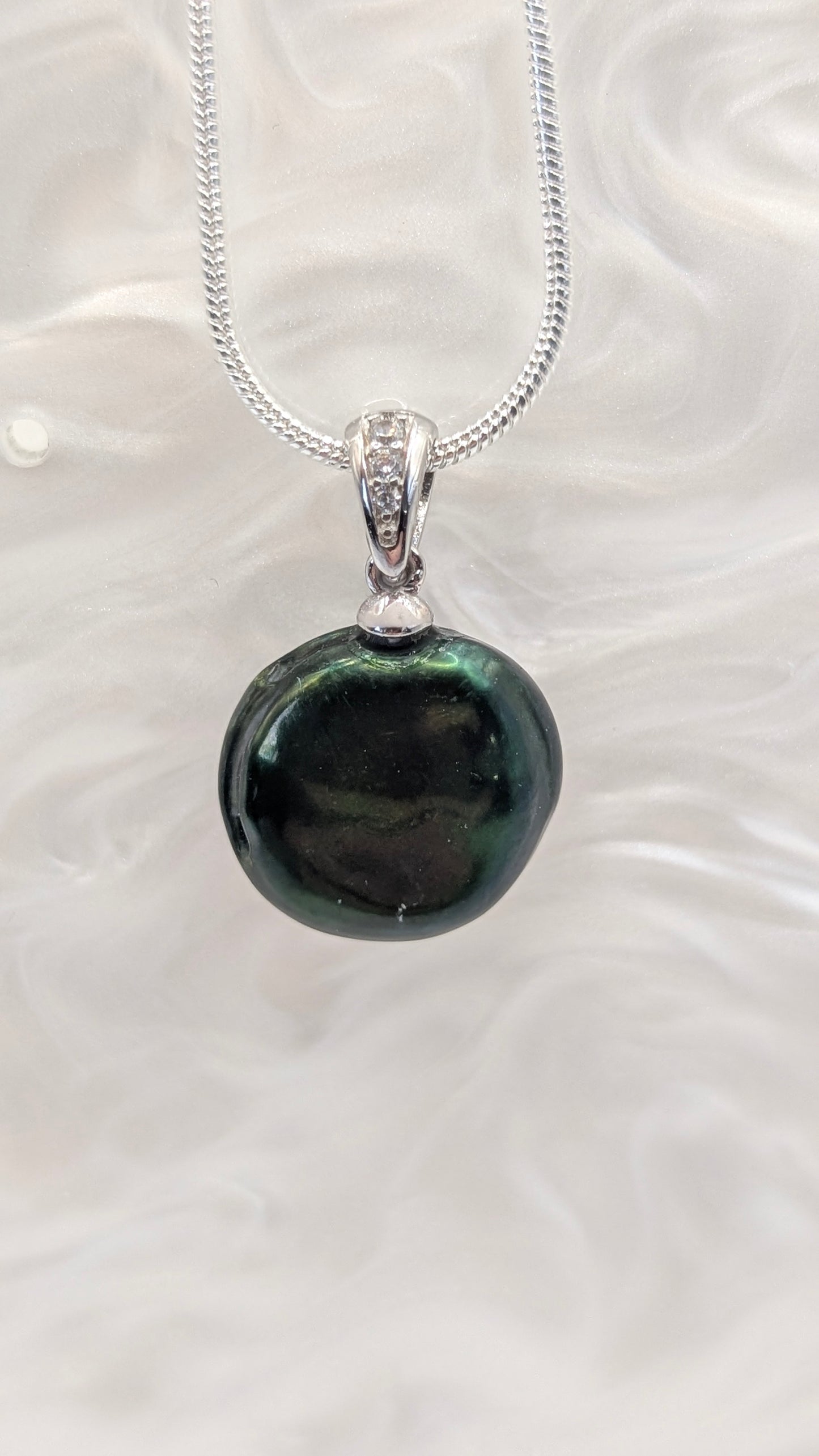 Coloured coin drop necklace