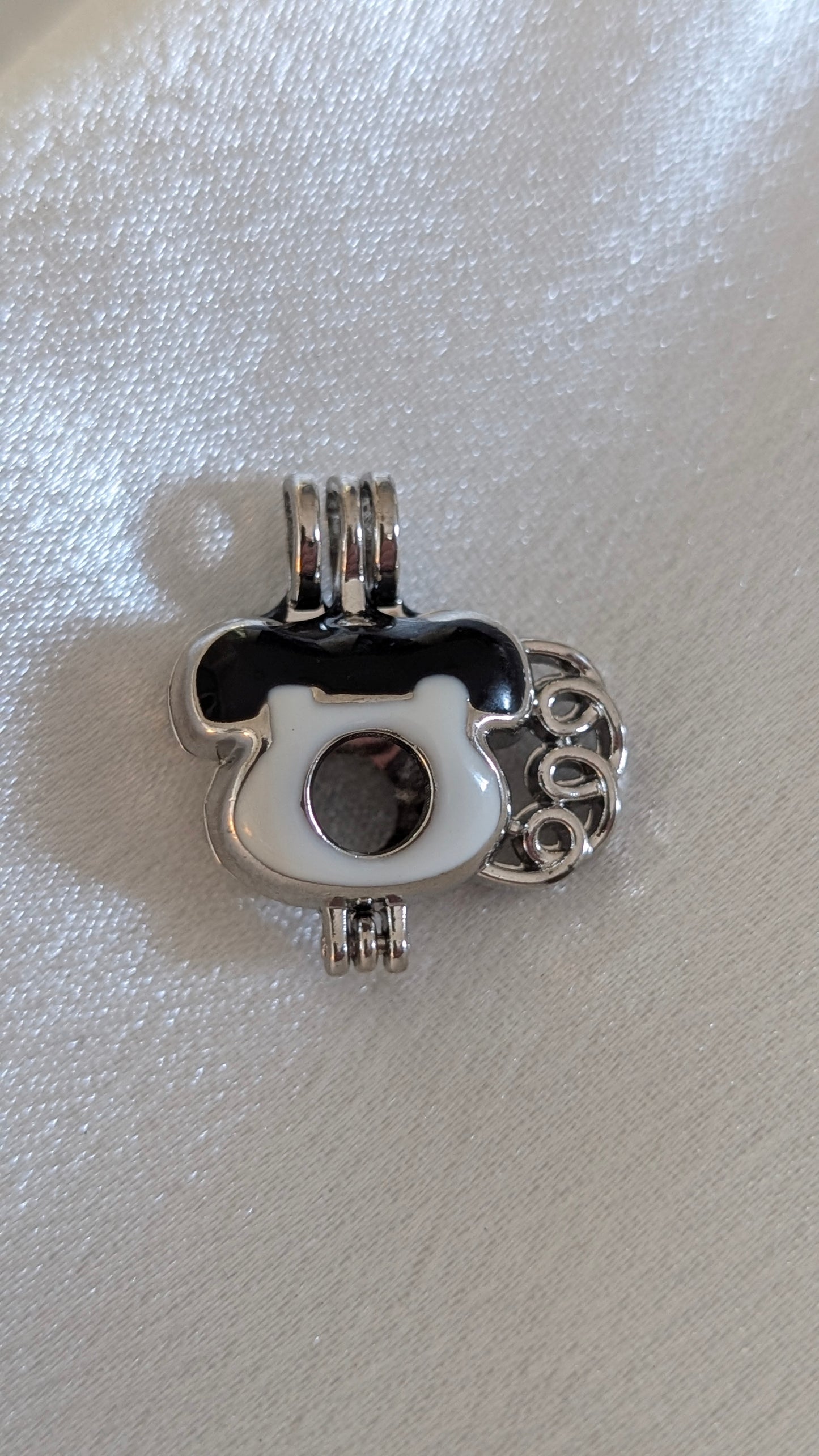 Black and white telephone cage