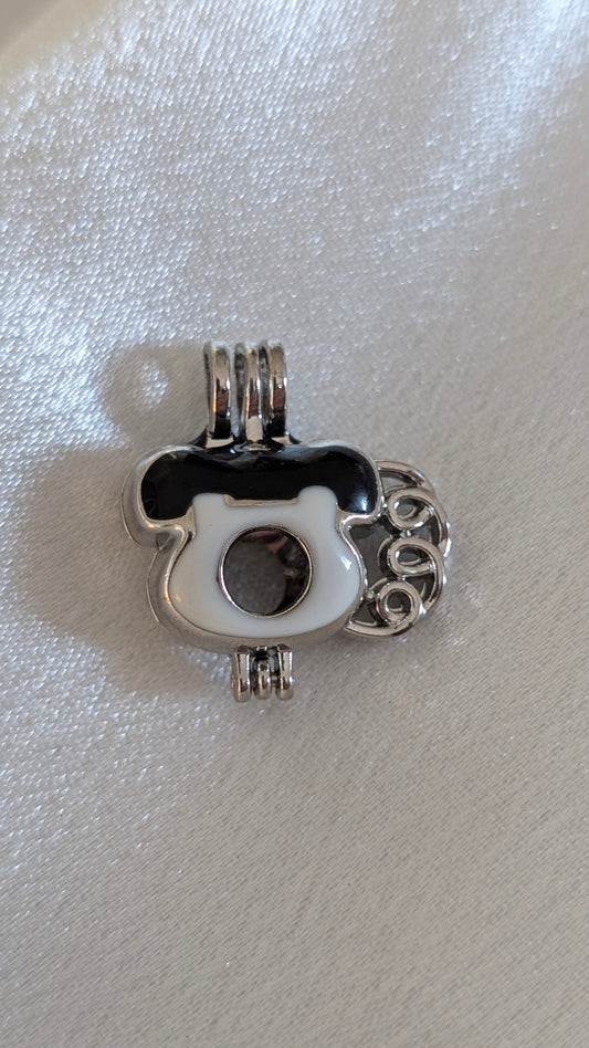 Black and white telephone cage