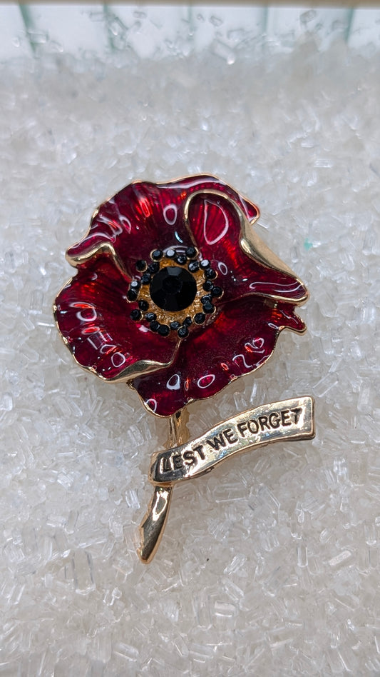 Red poppy on gold