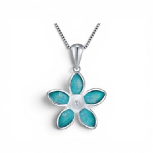 Blue Lily pearl necklace