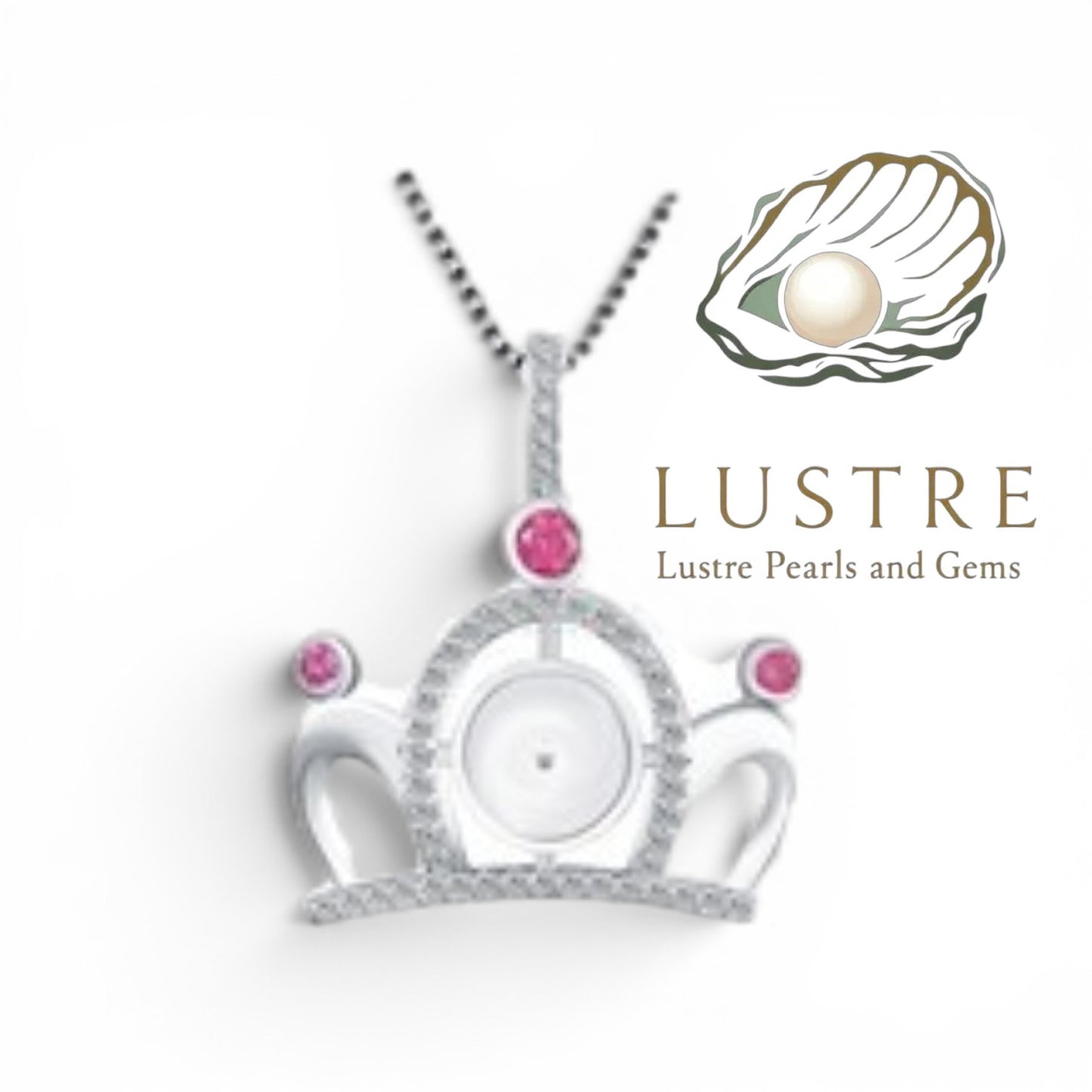 Pink jewel crown pendant