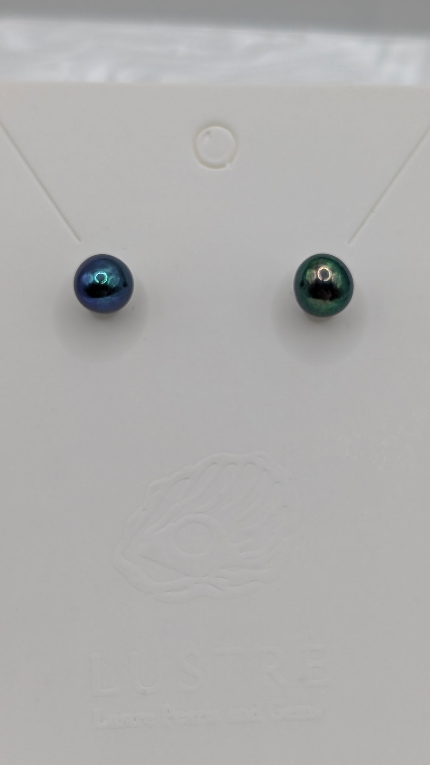Oil Slick pearl stud earrings