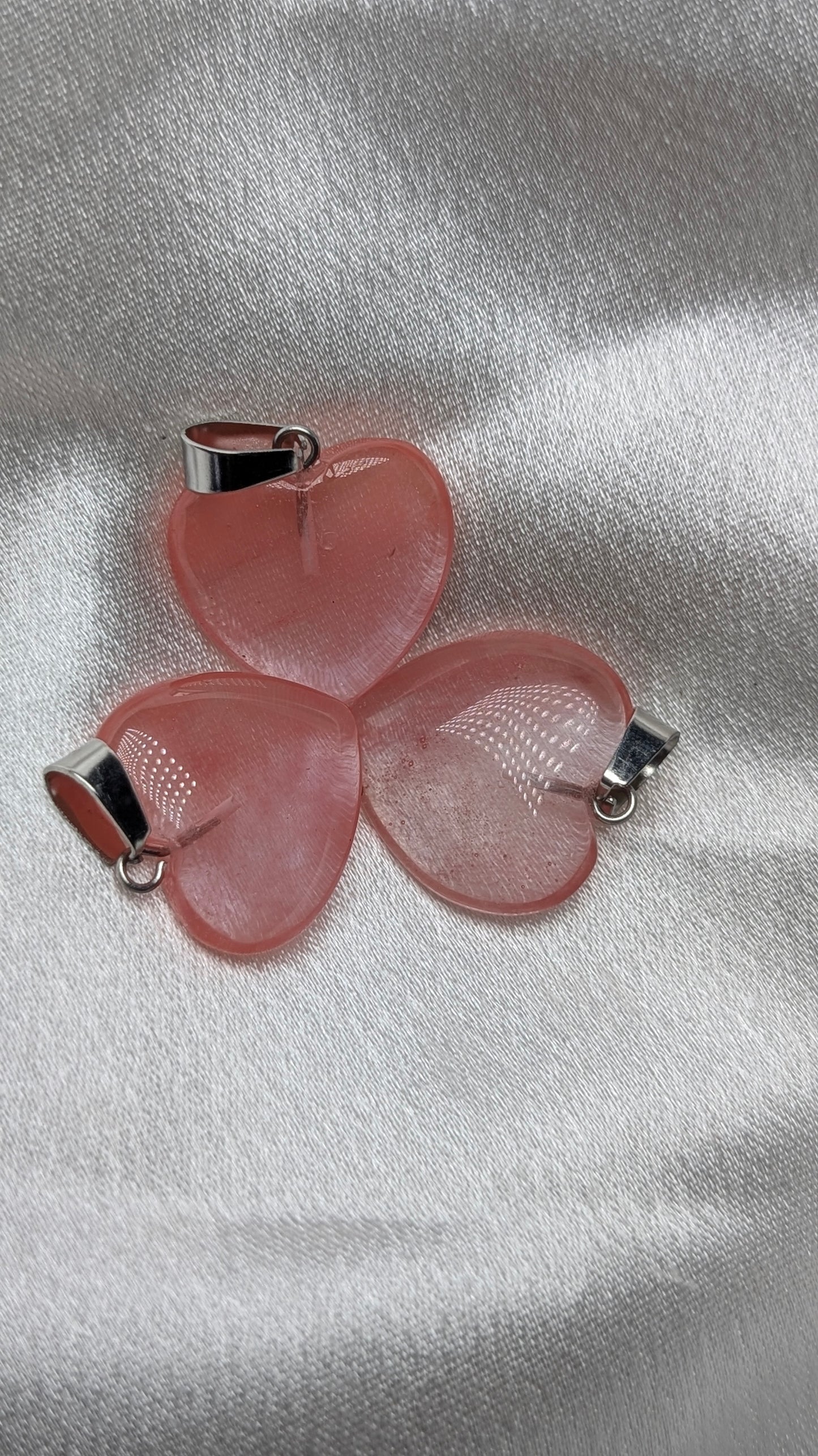 Cherry Quartz heart drop pendant