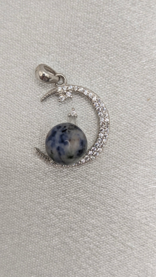Earth, moon and star with sodalite