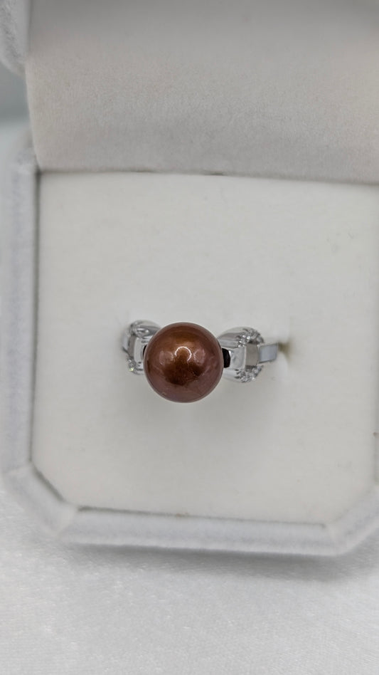 Coffee/copper Link edison ring