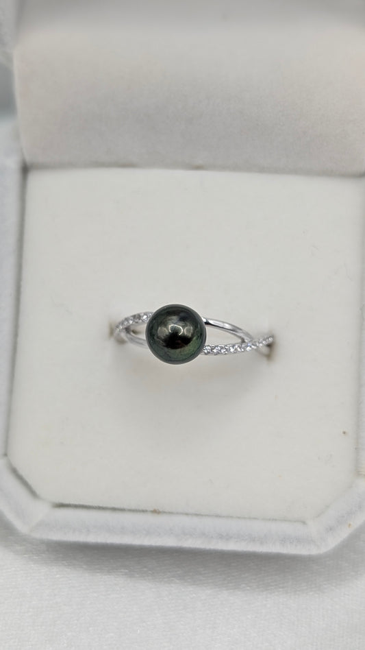 Chocolate Olive gold flower ring