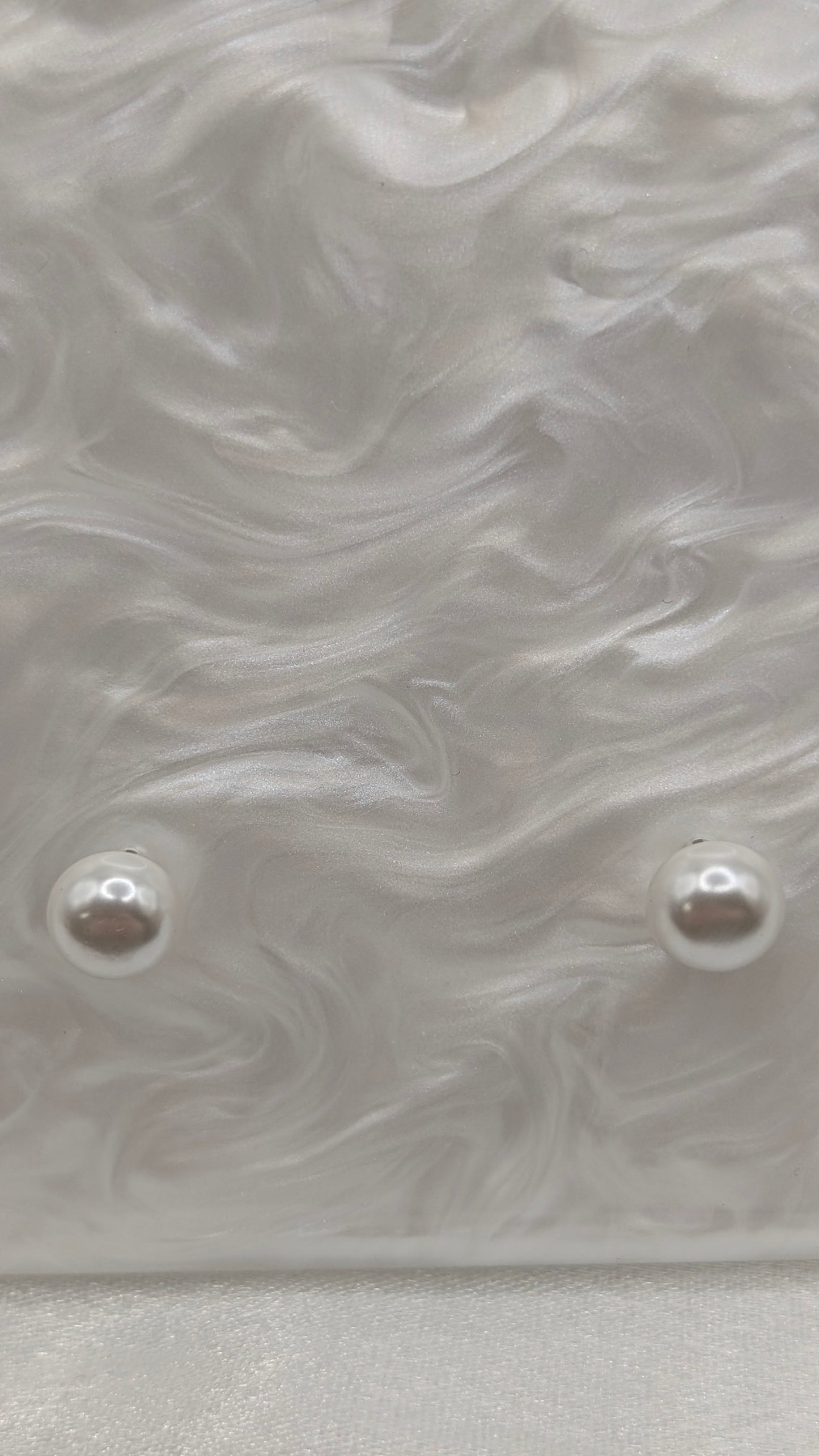 White button pearl studs