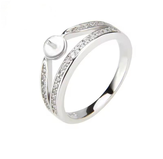 Double band pearl ring
