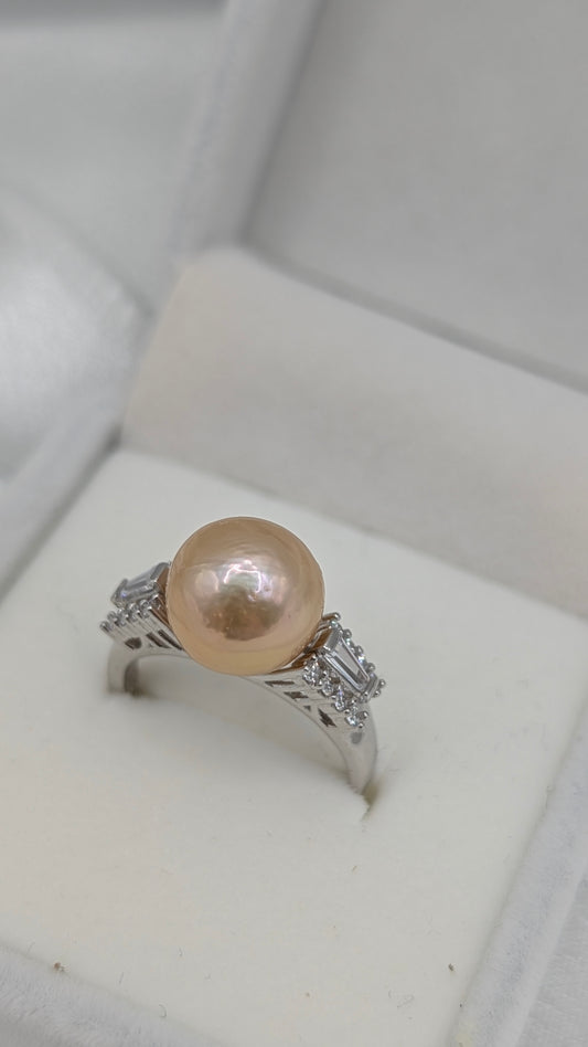 Golden peach edison Julie ring