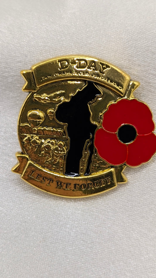 Gold Shield Poppy pin