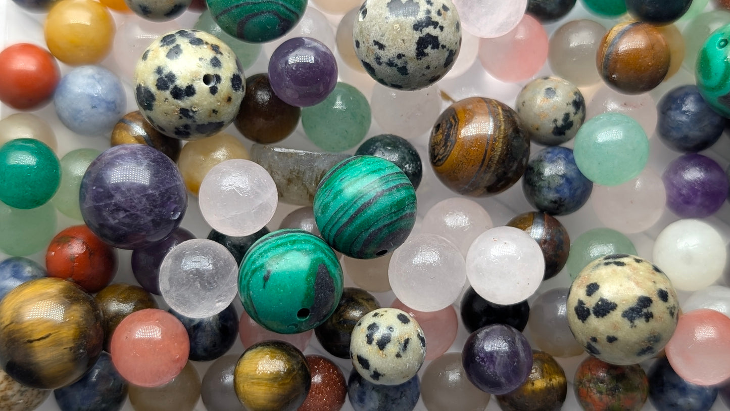 bag of 5 genuine gem stone balls