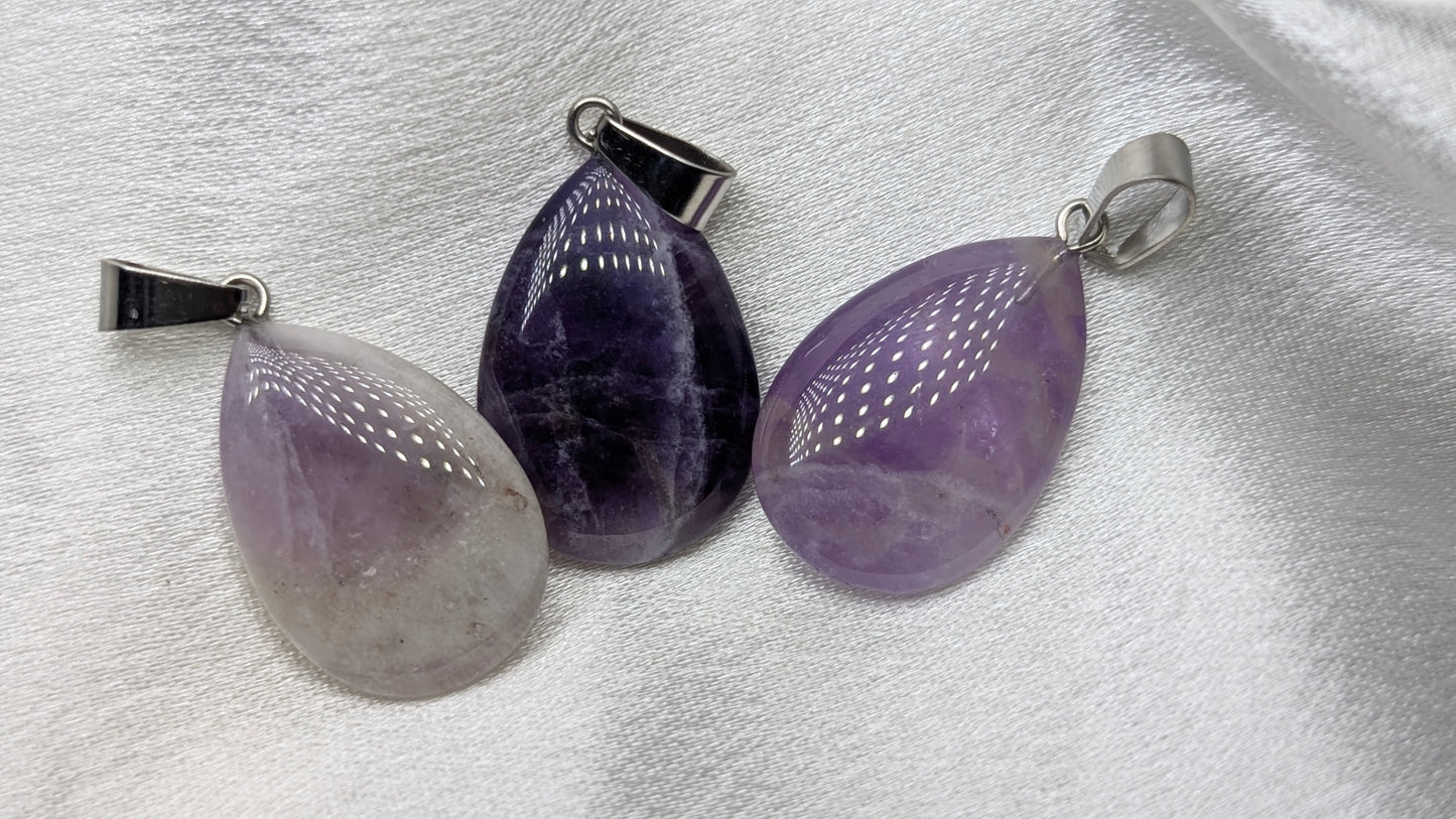 Amethyst drop necklace
