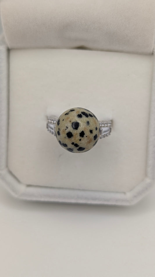 Dalmatian Jasper edison ring