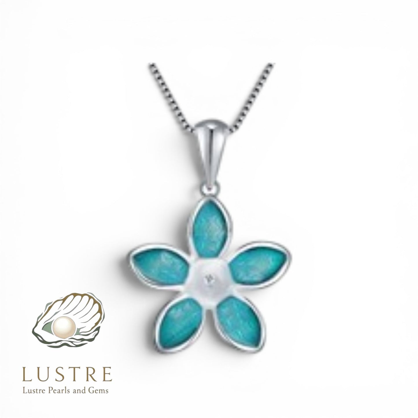 Blue flower pendant necklace