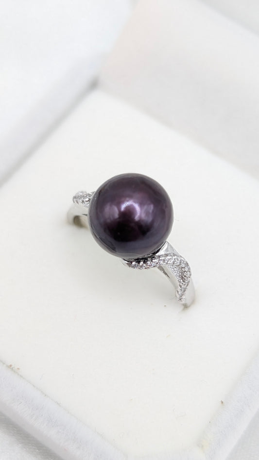 Very deep dark purple Aurora Edison ring
