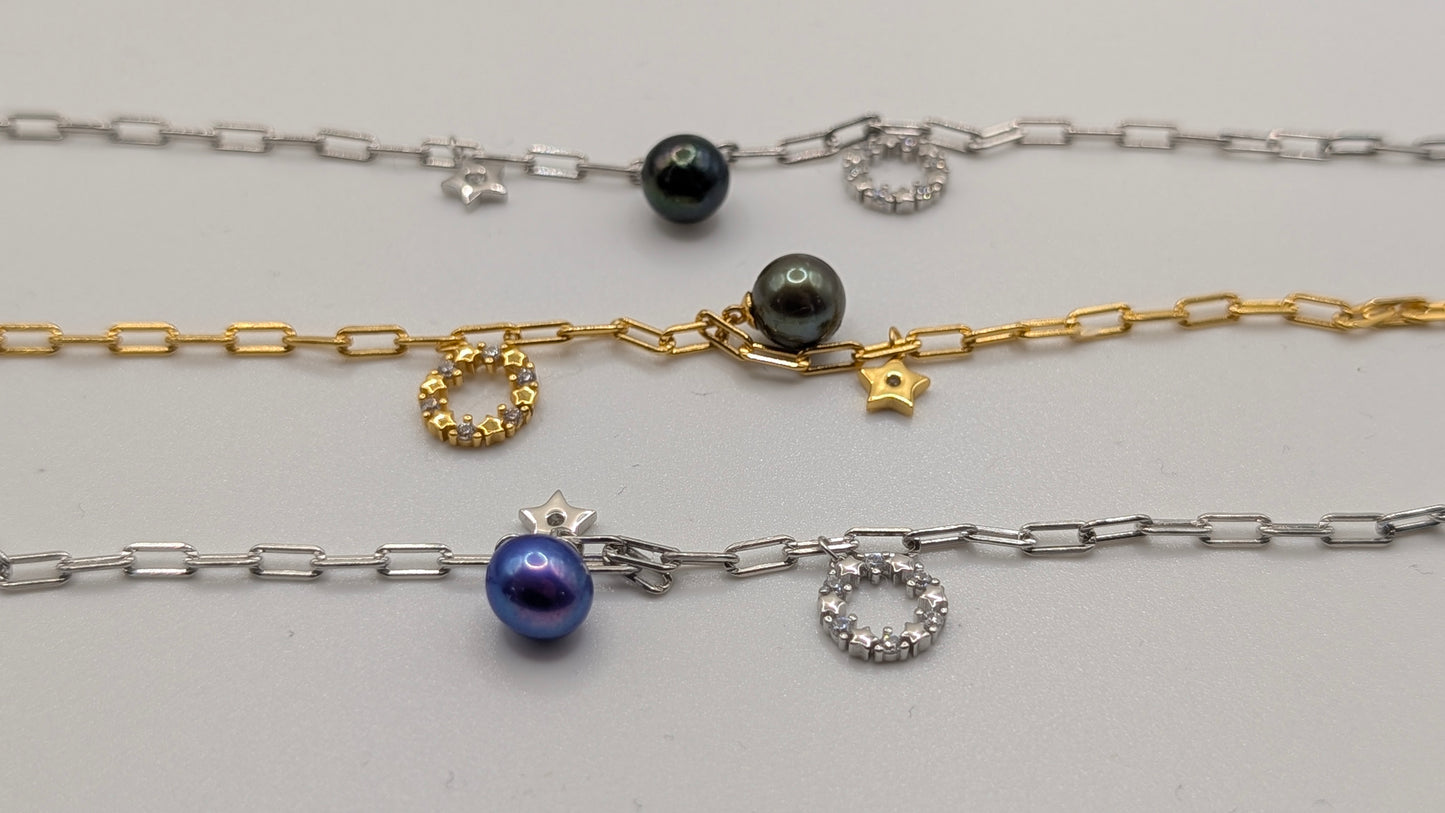 Pearl charm bracelet