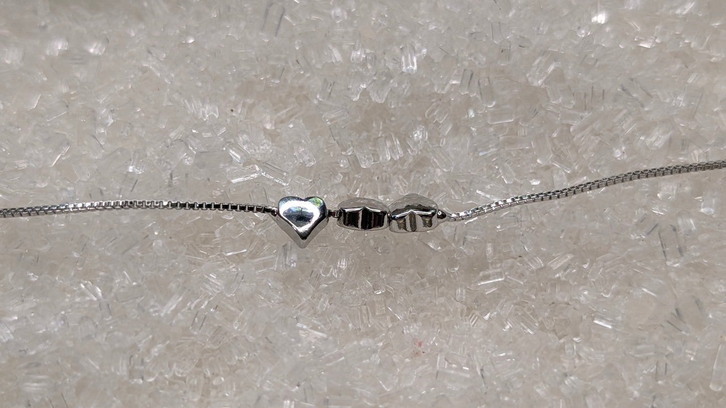 sterling silver 3 hearts bracelet