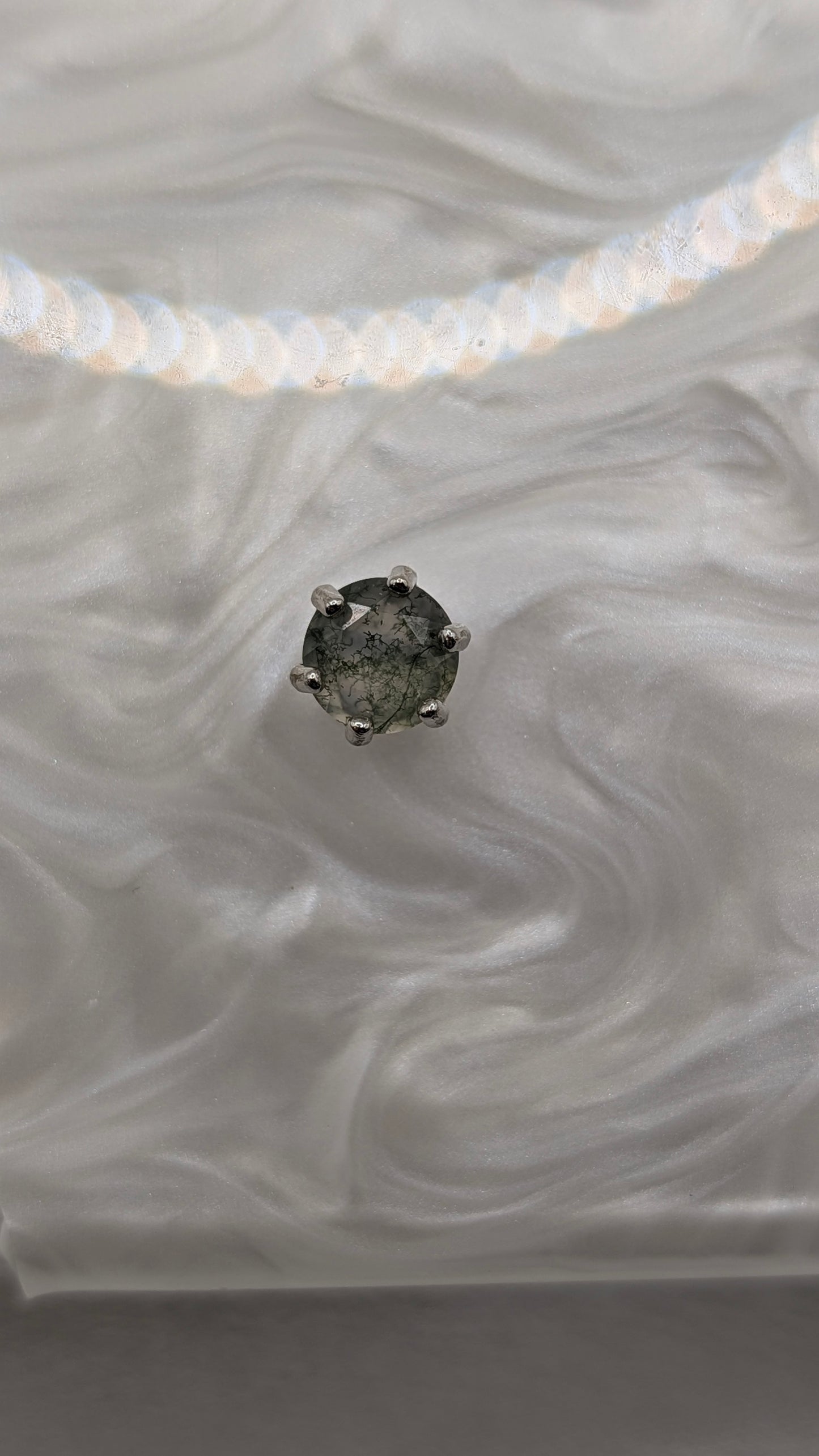 Moss agate studs earrings