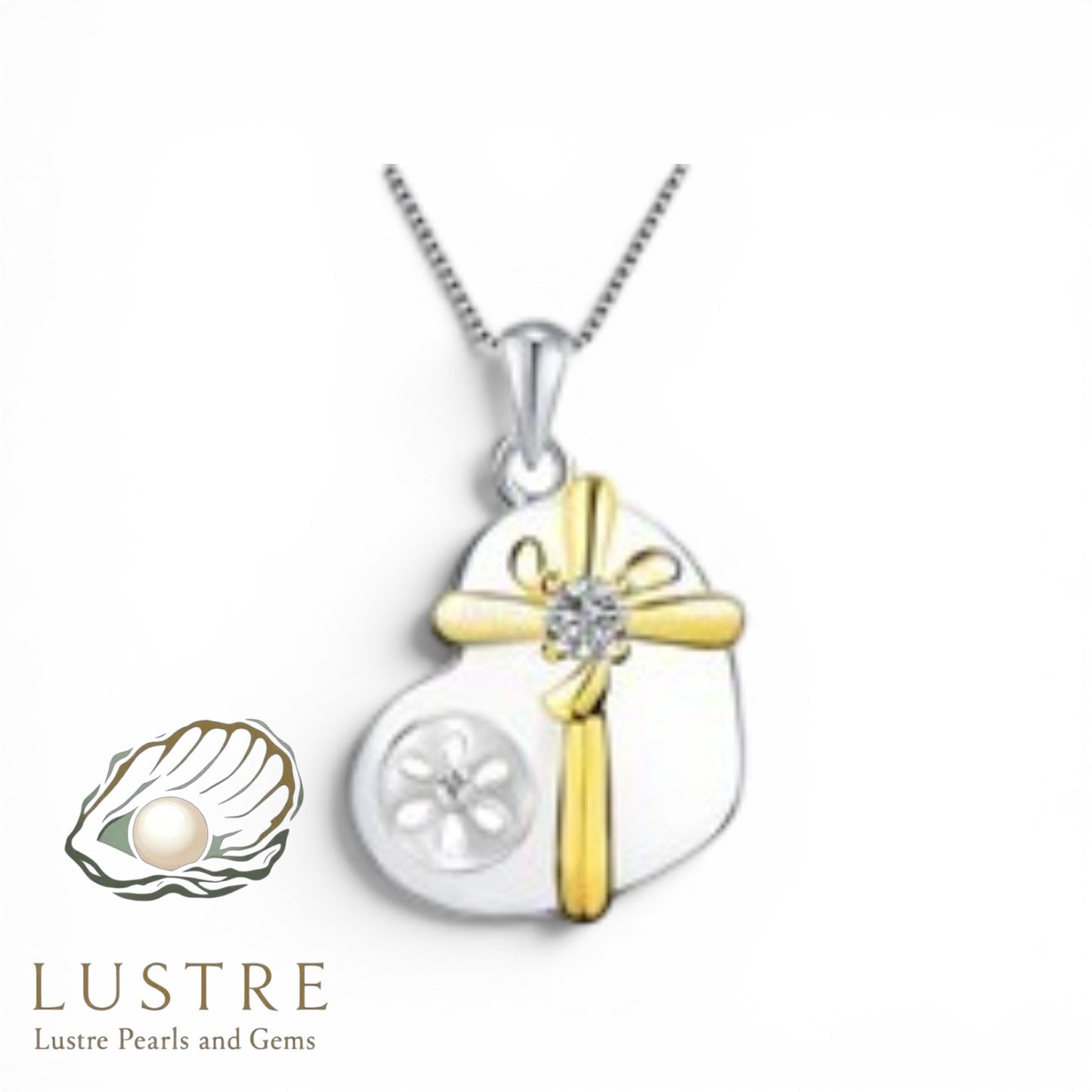 Golden cross heart pendant