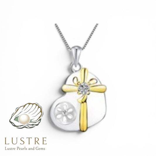 Golden cross heart pendant