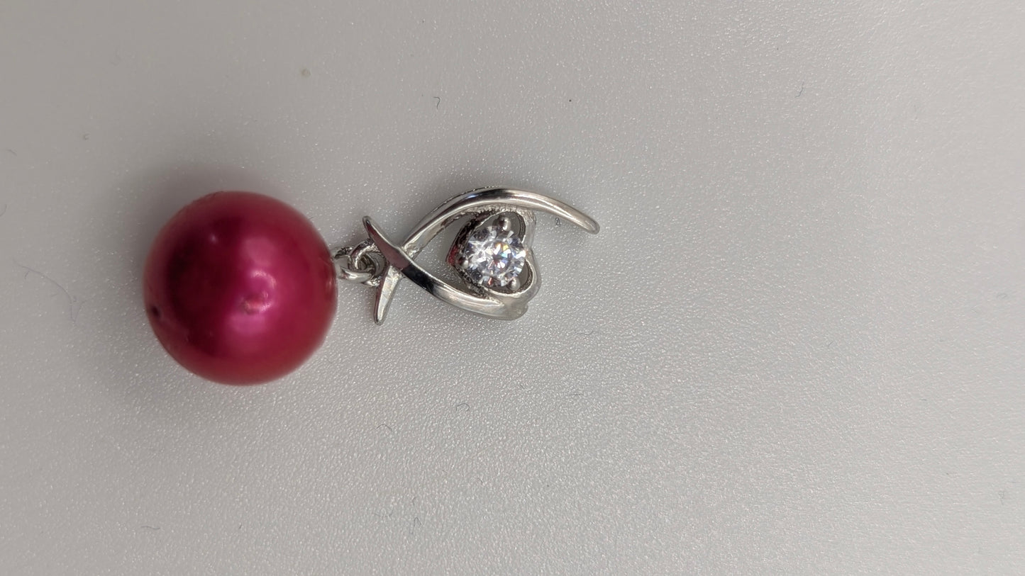 Heart cross Edison pendant