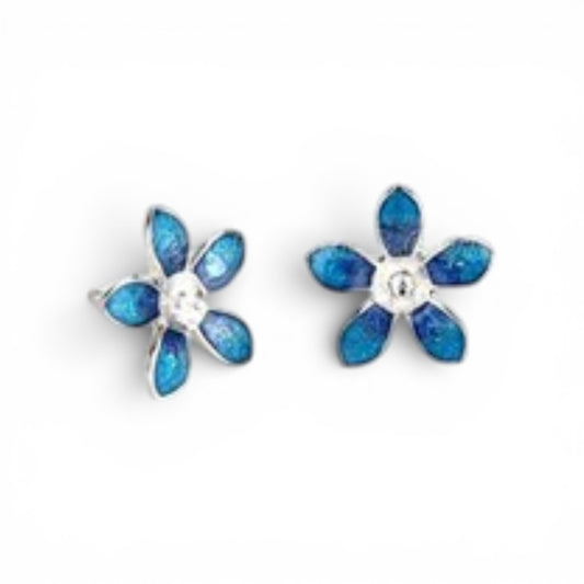 Colour flower earrings blue or Teal